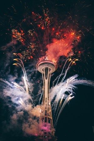Fireworks over the Seattle Space Needle